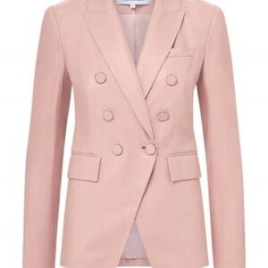 Veronica Beard Dusty Rose Leather Blazer